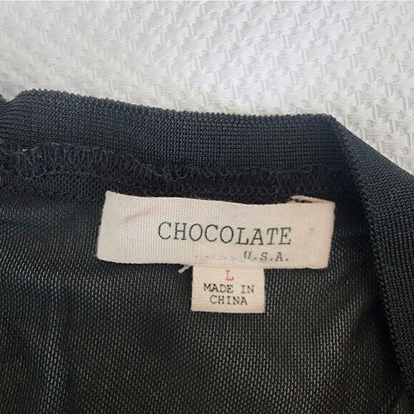 Chocolate bodycon mesh top midi dress - Picture 13 of 16